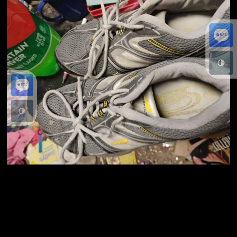 Gray and Yellow Athletic Shoes Size 11